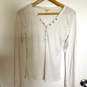 NWT: Lucky Brand White Snap Henley